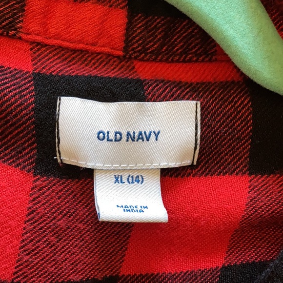 Old Navy Girls Flannel Buffalo Check Button Down Shirt - XL (14) — 2/$20 - Picture 3 of 4